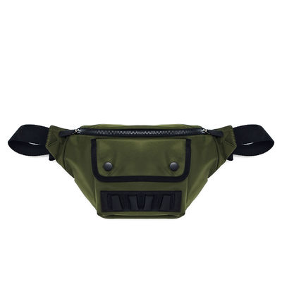 Green Color Fanny Hip Pack , Nylon Fanny Waist Bag Lightweight