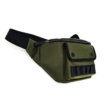 Green Color Fanny Hip Pack , Nylon Fanny Waist Bag Lightweight