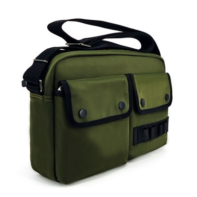 Customized Green Nylon Crossbody Bag Waterproof With Metal Accessories