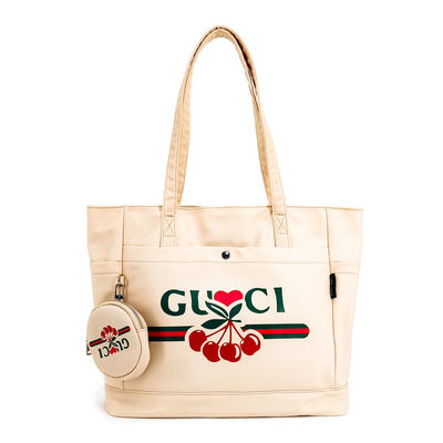 Canvas Digtal Printing Crossbody Tote Handbag With Coin Pouch