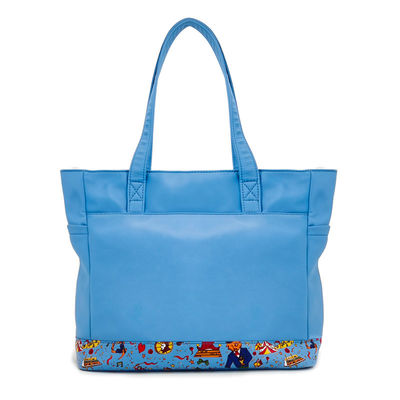 Canvas Tote Bag Sling Bag , Digtal Printing Blue Crossbody Bag With Coin Pouch