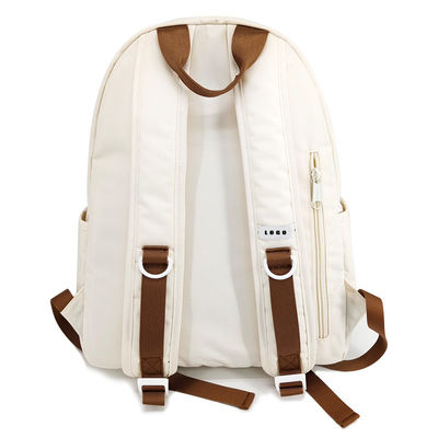 Beige Fashion School Bags Backpack Rucksack Casual Style 16.5 Inch Size