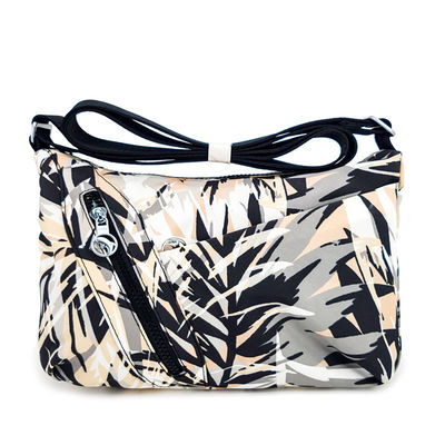 Compact Sling Over Shoulder Bag With Fabric Lining Zipper Closure