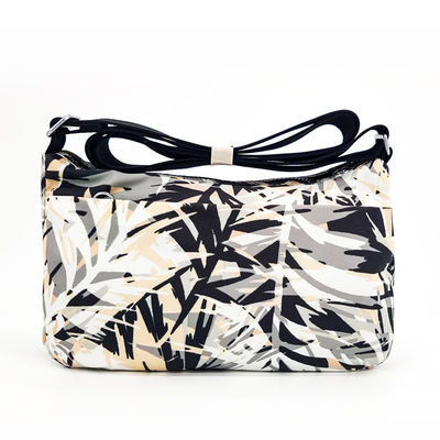Compact Sling Over Shoulder Bag With Fabric Lining Zipper Closure