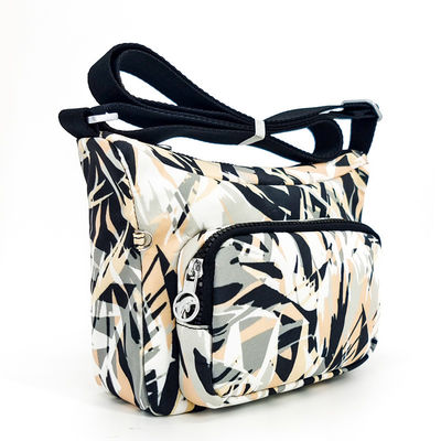 Compact Sling Over Shoulder Bag With Fabric Lining Zipper Closure