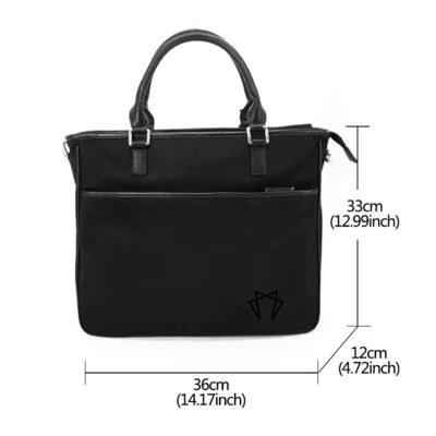 Polyester Fabric Lined Crossbody Tote Handbag Black Color Multifunctional