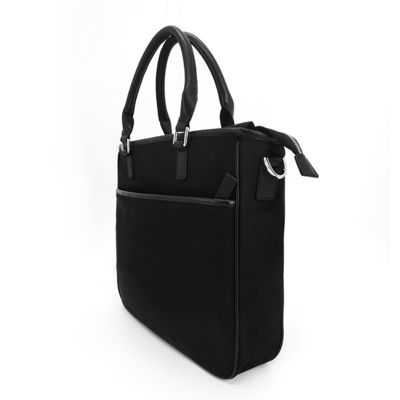 Polyester Fabric Lined Crossbody Tote Handbag Black Color Multifunctional