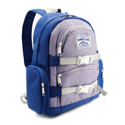 Soft Nylon Diaper Bag Backpack With 2 Exterior Pockets Blue Color