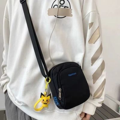 Customized Black Shoulder Crossbody Bags With Adjustable Strap Fabric Lining