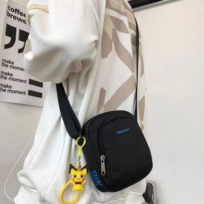 Customized Black Shoulder Crossbody Bags With Adjustable Strap Fabric Lining