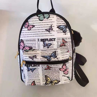 Canvas Fashionable Mini Backpacks With Exterior Zipper Pocket Unisex Style