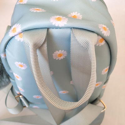 Small Blue Fashionable Laptop Bag Backpack With Zipper Closure