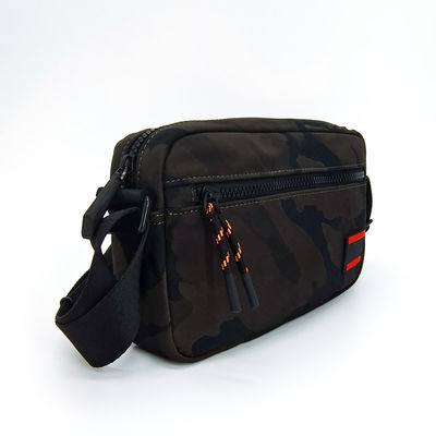 Customized Black Single Shoulder Bag , Cross Body Sling Bag With Adjustable Strap