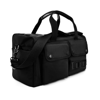 Customized Black Nylon Duffel Bag Water Resistant Multipurpose