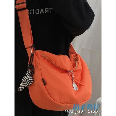 Sling Shoulder Strap Handbag Unisex Style With Zipper Closure