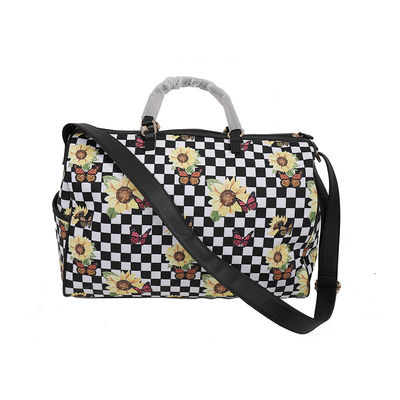 Durable Oval Shape Nylon Duffel Bag Water Resistant With 3 Pockets
