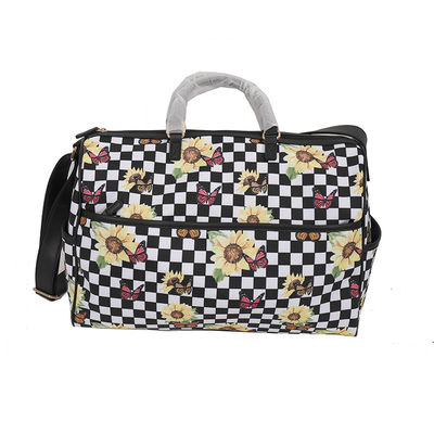 Durable Oval Shape Nylon Duffel Bag Water Resistant With 3 Pockets