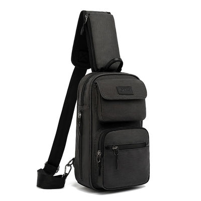 Custom Zipper Closure Casual Crossbody Bag With Black Grey Color