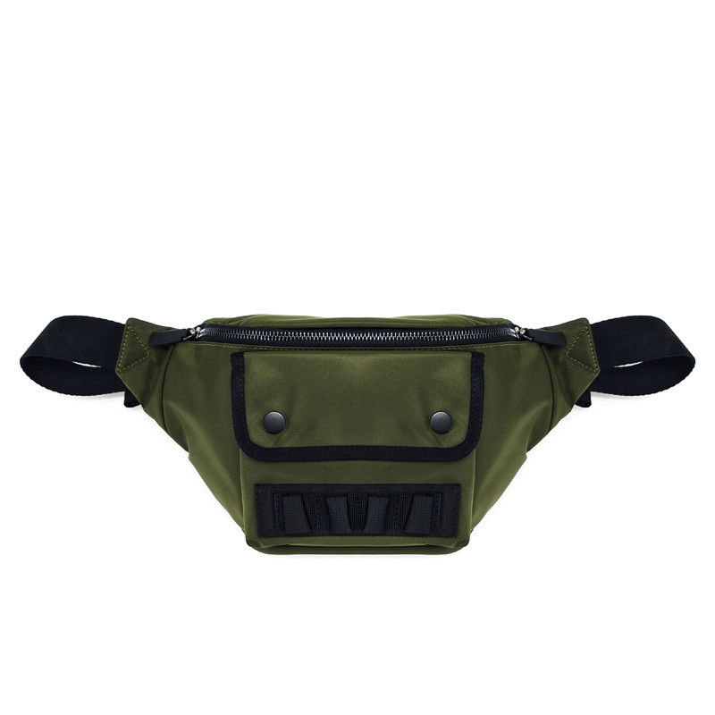 Green Color Fanny Hip Pack , Nylon Fanny Waist Bag Lightweight